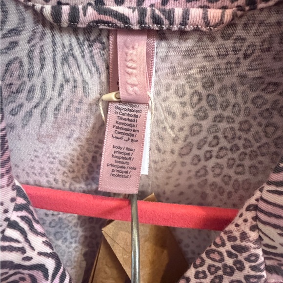 SKIMS Long Sleeve Button Up Pajama Set Bloom Animal Print NWT - Picture 8 of 11